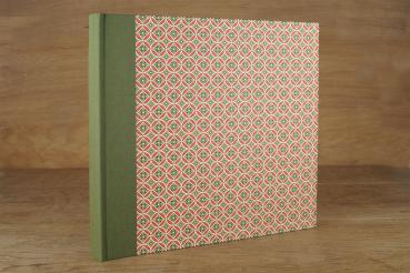 Preview: Klassisches Fotoalbum "Sepp", rot grünes Album, geometrisch